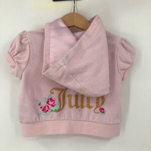 Juicy Coutour 18M cropped short sleeve terry puff sleeve pink gold 0084 baby
